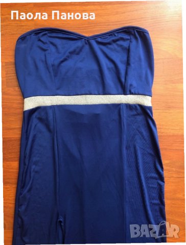 Дълга официална синя рокля с цепка , снимка 2 - Рокли - 29610326