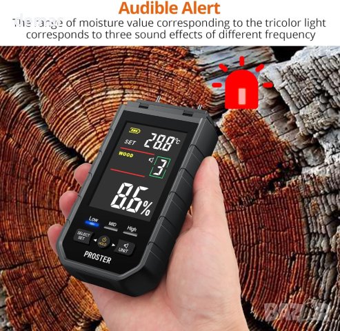 Proster Детектор за влага с LCD екран с измерване на температурата, снимка 5 - Други - 42127112