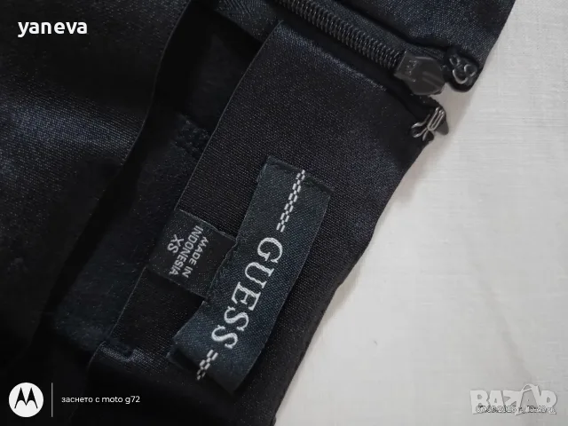 Елегантна черна пола от еко кожа GUESS с висока талия и цепка , снимка 9 - Поли - 55981810