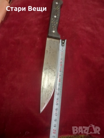 Стар нож с кожена кания, снимка 2 - Ножове - 52854426