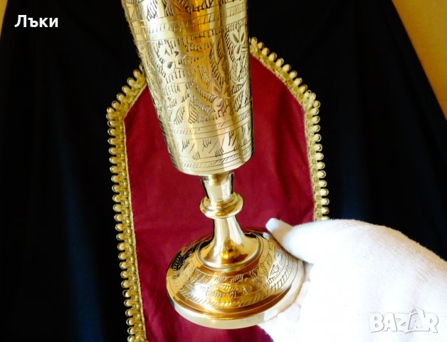 Бронзов бокал,виночерпец Британска Индия,маркиран., снимка 4 - Антикварни и старинни предмети - 30734120