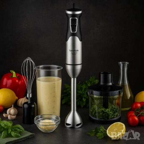 Ръчен пасатор Taurus HB1700X – 1700W, безстепенно управление, 4 ножа от неръждаема стомана