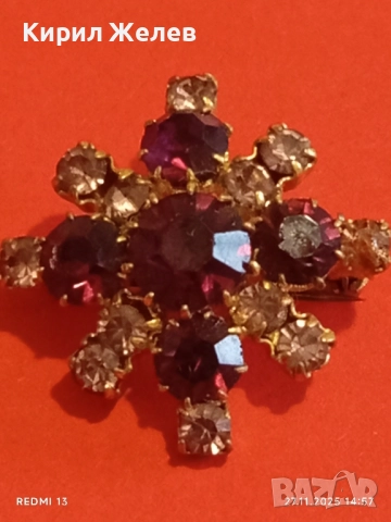 АНТИКВАРНА БРОШКА с БОХЕМСКИ ГРАНАТ ЛУКС ПОДНЕСЕН АРИСТОКРАТИЧНО 52234