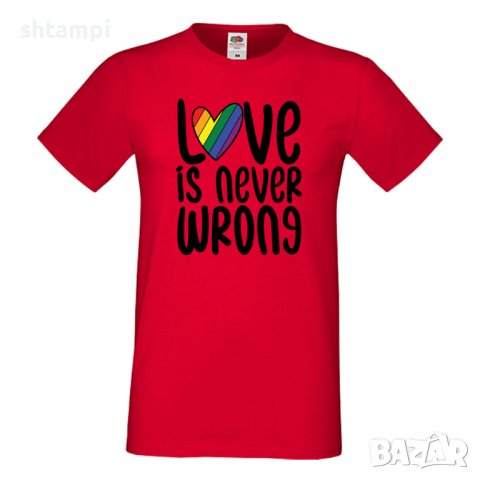 Мъжка тениска Love Is Never Wrong Прайд,Празник.Повод,Изненада, снимка 6 - Тениски - 37103207