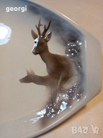 Немско голямо порцеланово плато с елени   18/2, снимка 2 - Сервизи - 38332991