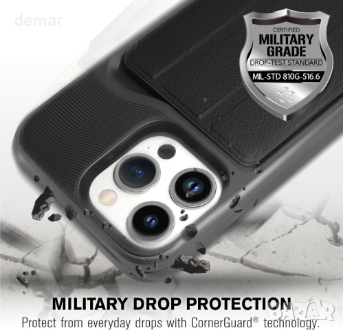 Калъф VENA vCommute Wallet за Apple iPhone 15 Pro (6.1"), (съвместим с Magsafe, военна защита), снимка 6 - Калъфи, кейсове - 44767360