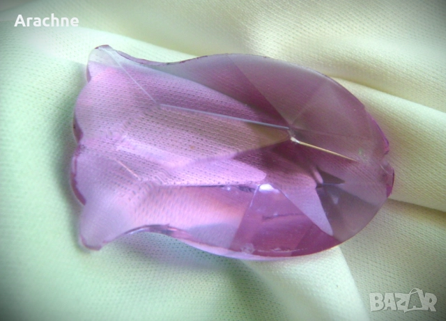 Рибка от рядко неодимово стъкло, ZBS, Чехословакия, 60те, снимка 2 - Колекции - 51593724