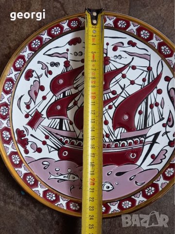 Гръцка декоративна чиния за стена ръчна изработка , снимка 7 - Декорация за дома - 35626324