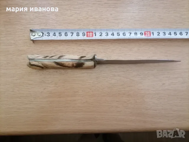 Стар нож 4 мм дебело острие, снимка 2 - Ножове - 55456993