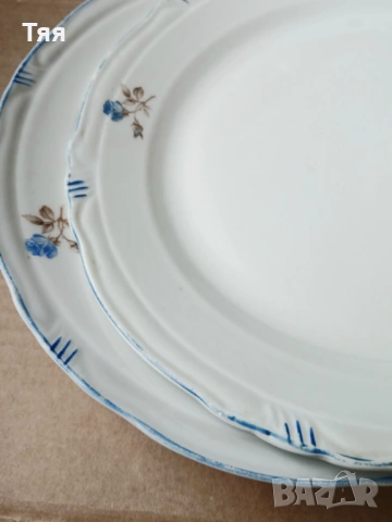 Сосиера и две чинии Синя роза , снимка 6 - Чинии - 54016884