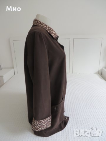Пролетно яке с леопардови акценти, L, кафяво, снимка 5 - Якета - 31497682