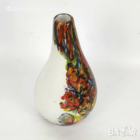 Ваза от арт стъкло "Червена лава", снимка 2 - Вази - 32433959