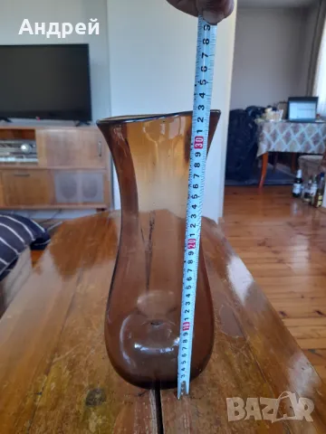 Стара стъклена ваза #17, снимка 3 - Вази - 50129849