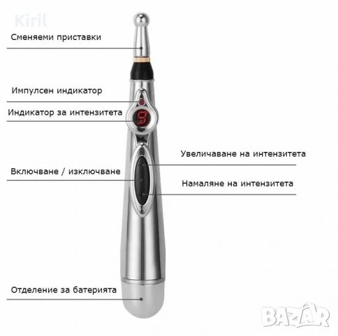 Акупунктура писалка за електростимулация и масаж  Massager Pen 20лв, снимка 5 - Масажори - 33794618