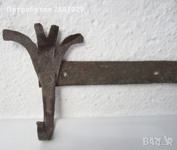 Стара кована  закачалка, желязо, снимка 2 - Антикварни и старинни предмети - 30131771