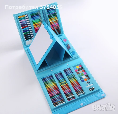 Детски комплект за рисуване в куфар от 208 части, снимка 1