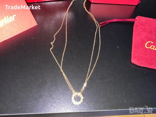 Дамско Колие с Висулка Cartier LOVE с опаковка и аксесоари, снимка 4 - Колиета, медальони, синджири - 54279326