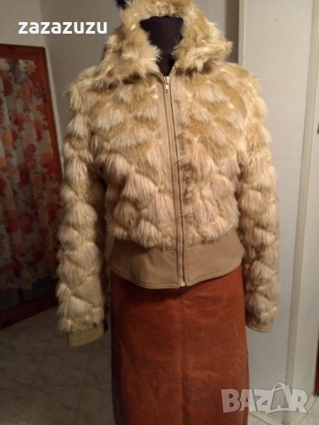 ЕСТЕСТВЕНА КОЖА и еко косъм - испанско кожено яке