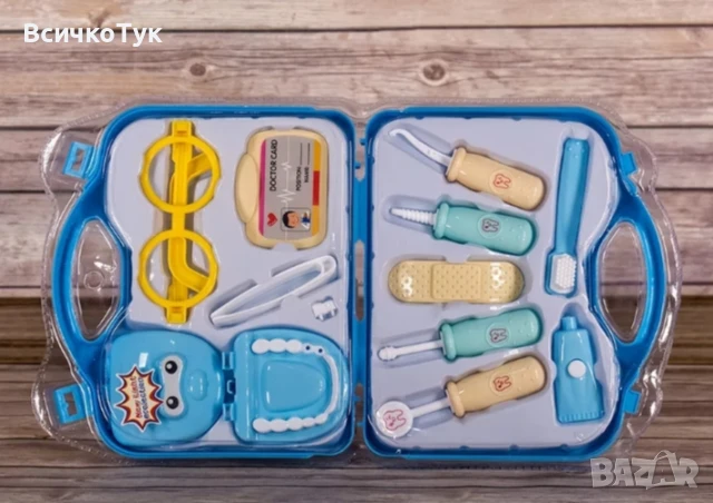 ✨Детски зъболекарски комплект в куфарче  - Син /Розов