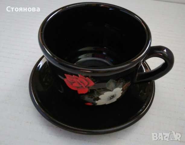 Сервиз за кафе/чай -гланцирана рисувана керамика, снимка 4 - Сервизи - 36839599