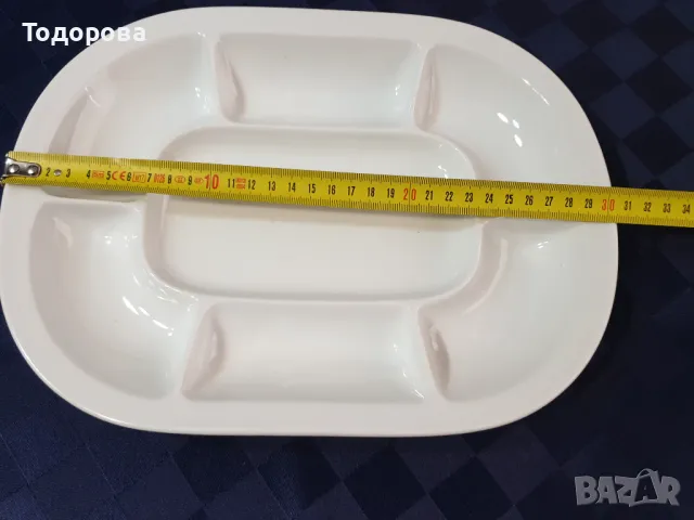 Старинен порцеланов чехски поднос Schlaggenwald   за салати и разядки- 7 гнезда., снимка 4 - Сервизи - 47383605