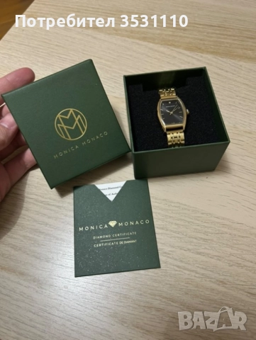 Елегантен дамски часовник MONICA MONACO – Gold/Black, снимка 3 - Дамски - 52518062
