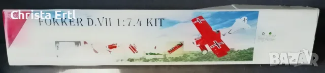 Радиоуправляем самолет Fokker D.VII 1:7.4 KIT (НОВ) – Внос от Германия, Балса