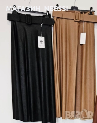 велурени поли с колан, снимка 2 - Поли - 52684151