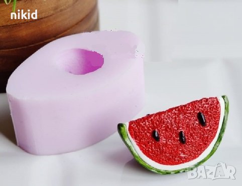 3d Разрез резен диня силиконов молд форма калъп шоколад гипс фондан свещ