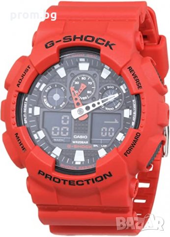 Мъжки часовник Casio G-SHOCK GA-100, черен, червен, внос от Германия, снимка 7 - Други - 31351977