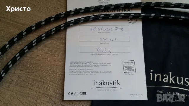 Inakustik Reference NF-1603 RCA Cable - 0.75m, снимка 2 - Аудиосистеми - 48859607