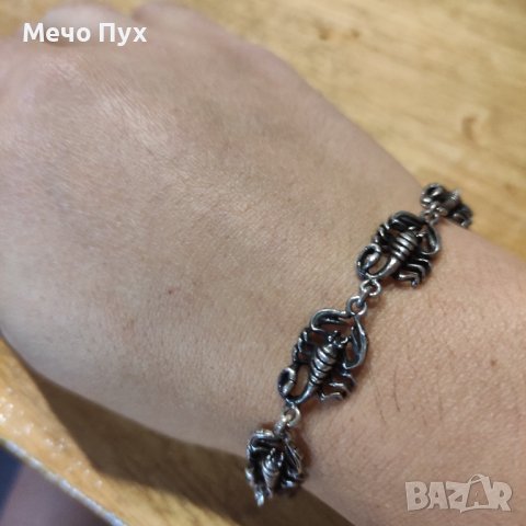 Сребърна гривна Скорпиони (169), снимка 3 - Гривни - 42145203