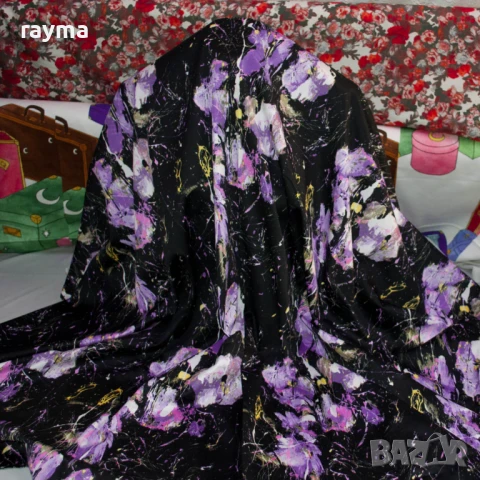 -40% Плат италиански памучен еластичен поплин принт цветя, снимка 3 - Рокли - 50896519
