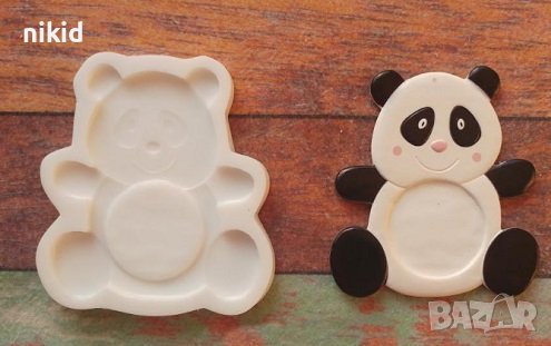 Голямо мече Панда рамка силиконов молд форма фондан шоколад гипс калъп декор украса