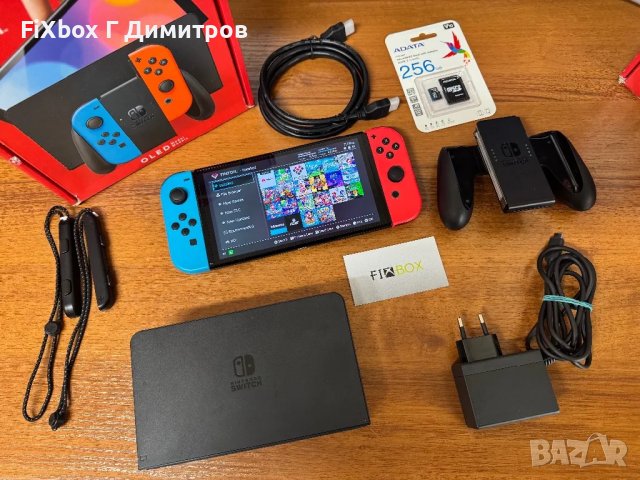 Хакнат Nintendo Switch Oled с 256gb карта и много игри Kefir Atmosphere, снимка 4 - Nintendo конзоли - 48315553