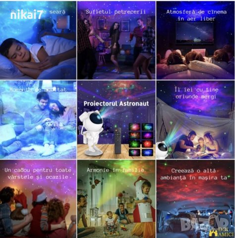 Детска нощна лампа звездно небе проектор Galaxy Star Project Астронавт, снимка 8 - Електрически играчки - 42730830