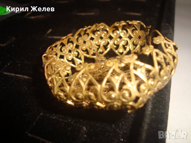 УНИКАЛНО РЯДКО ФИЛИГРАННО ПОЗЛАТЕН БРОНЗ ВЪЗРОЖДЕНСКО АЖУРНО ФЛОРАЛ УКРАШЕНИЕ с АМЕТИСТ КАМЪНИ 10947, снимка 13 - Антикварни и старинни предмети - 31358686
