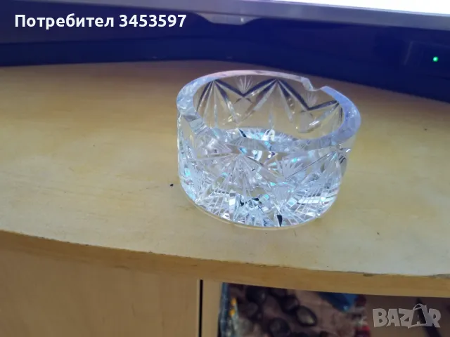 Кристален масивен пепелник 15 см, снимка 4 - Други стоки за дома - 49306997