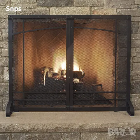 Параван за камина от черно желязо, снимка 7 - Други стоки за дома - 48513860