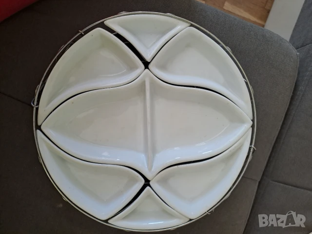 Луксозен италиански порцеланов сет за ордьоври, разядки и др., снимка 8 - Прибори за хранене, готвене и сервиране - 50877286