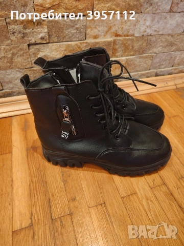 Дамски черни кубинки , снимка 2 - Дамски боти - 52677019