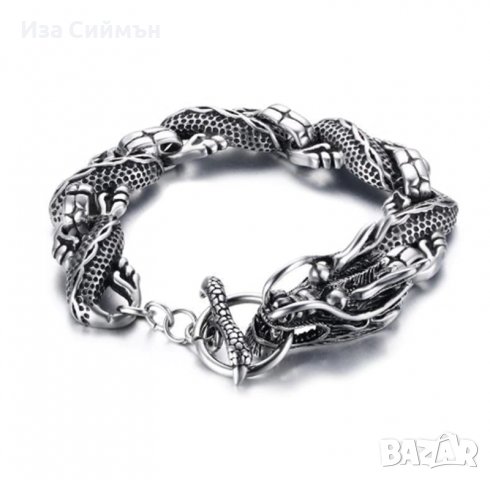 Викингска гривна дракон медицинска стомана