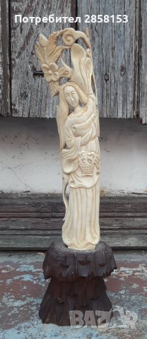 Фино резбована фигура от кост, снимка 2 - Антикварни и старинни предмети - 42641683