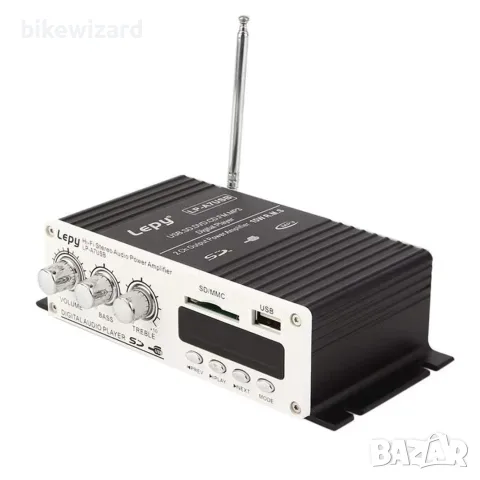 LEPY LP-A7USB 2-канален компактен аудио усилвател възпроизвеждане от USB/SD карта  20W + 20W НОВО, снимка 5 - Аудиосистеми - 56168645