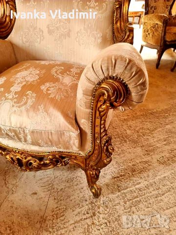 Италианска барокова холна гарнитура , снимка 4 - Дивани и мека мебел - 33963876