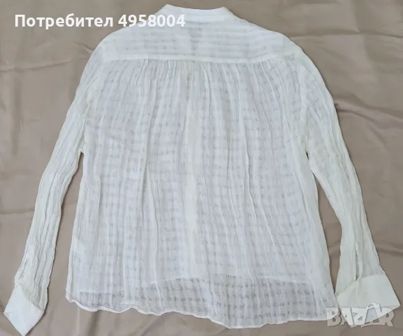 Дамска бяла риза Zara, размер S, снимка 4 - Блузи с дълъг ръкав и пуловери - 56208535