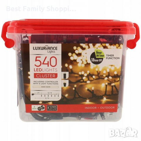 Луксозни LED 540 лампички с 8 светлинни функции и таймер, снимка 2 - Лед осветление - 38441347