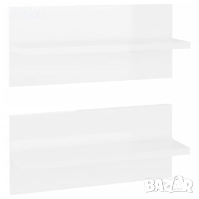vidaXL Стенни рафтове, 2 бр, бял гланц, 40x11,5x18 см(SKU:807309, снимка 1