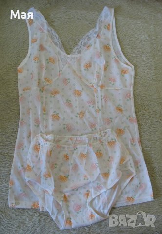 Нов дамски комплект с широка дантела  - 100% памук, снимка 7 - Бельо - 32121078