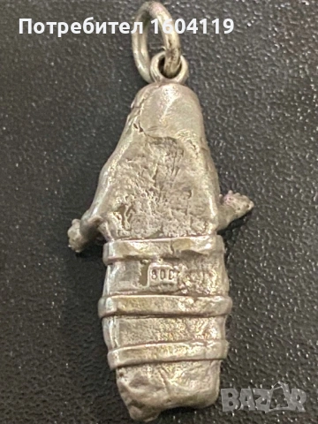 Античен Викториански сребърен амулет бебе в пелени, снимка 5 - Колиета, медальони, синджири - 53908721